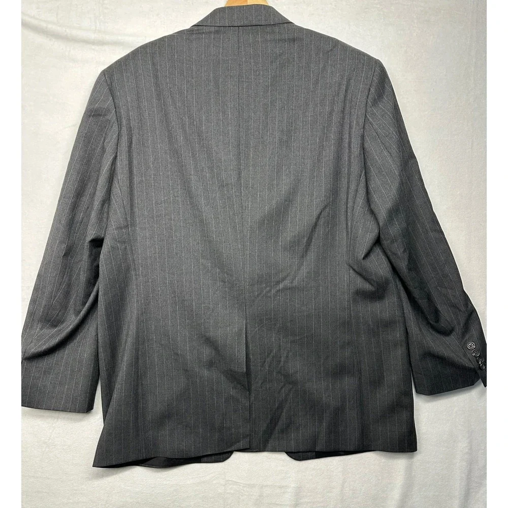 Ralph Lauren Men's Classic Pinstripe Wool Gray Two Button Suit‎ Jacket Size 46R